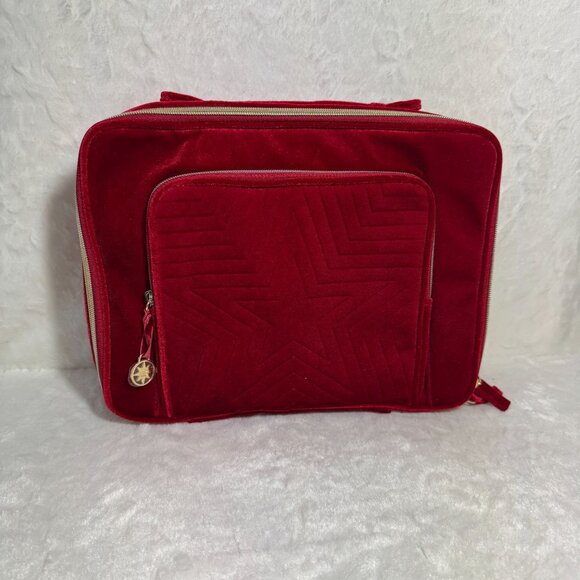 Red Velvet Estee Lauder Travel Train Bag Case Cosmetic Makeup 2023 - Picture 1 of 9